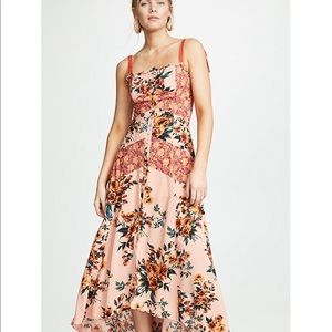 NWOT Free People Lover Boy Maxi Dress Coral Combo